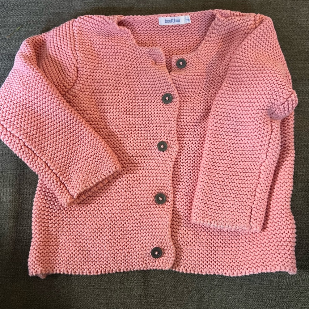 Pink Knitted Kids Cardigan